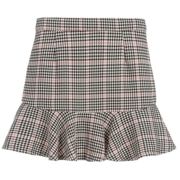Mayoral Skirt Black & Pink Houndstooth Check with Ruffle Hem  Size 16 - Picture 4 of 12